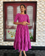 T022 Purple Ikkat Dress