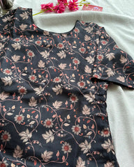 T004 Black silk kurta