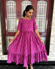 T022 Purple Ikkat Dress