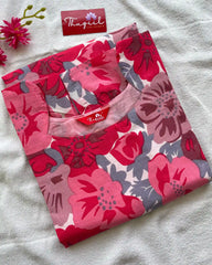 T016 Pink floral kurta