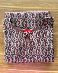 T065 Maroon Ethnic Mango Silk Kurta