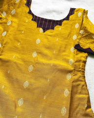 T032 Marigold slub silk kurta set