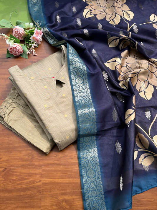 T211 Ivory Aura Silk Kurta Set (PRE ORDER 10-15 days)