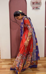 T532 Red Kalamkari - TOP & SKIRT