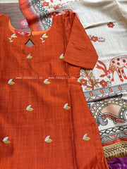 T313 Rust Kalamkari Charm Kurta Set