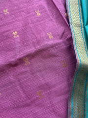 T131 READY TO DISPATCH Mauve Rose Slub Silk 3 pcs