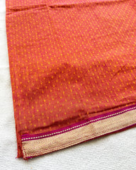 T070 Rust Orange Mangalgiri Cotton Kurta Set