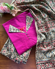 T179 Kalamkari Cotton Kurta Set