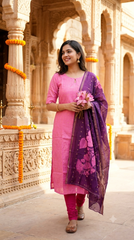 T469 Rosie - Kurta Set (Top-Dupatta)