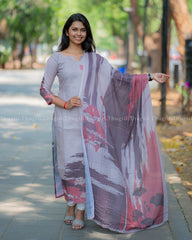 T388 Dhanya - Kurta Set (Top-Dupatta)