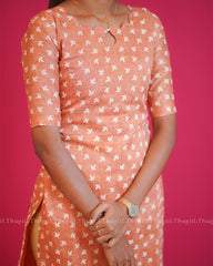 T208 Soft Coral Kurta