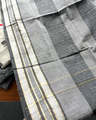 T197 Grey Handloom Cotton Kurta Set