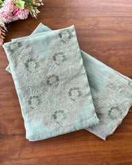 T114 Crushed Crepe Silk Unstitched Suits