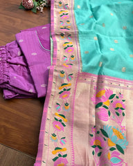 T238 Orchid Silk Kurta Set