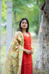 T537 Vaishnavi (Rust Orange) - Kurta Set