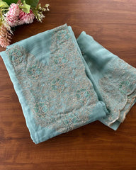 T114 Crushed Crepe Silk Unstitched Suits