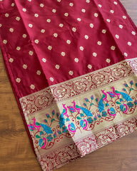 T115 Maroon Banaras Set Silk Kurta set