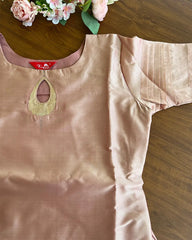 T167 Rose Gold Soft Silk Kurta Set