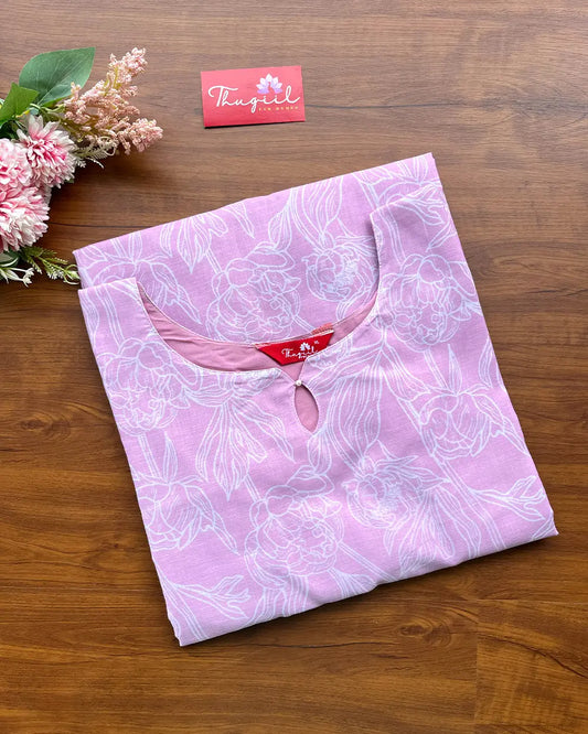 T161 Gulabi Pink Soft Cotton Kurta