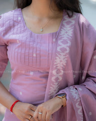 T385 Mathi - Handloom Kurta Set