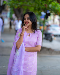 T340 Ziya Lavender Kurta Set