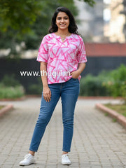 T001 Abstarct Pink Top