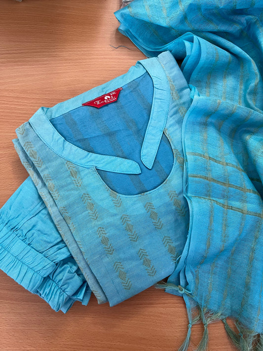 AS097 Katan Silk Kurta Set (Top dupatta pant )