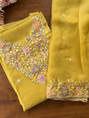 T113 Crushed Organza Unstitched Suits