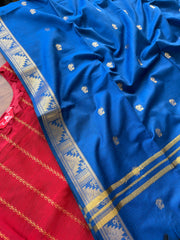 T089 Royal Red Silk Kurta Set - 3 pc