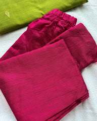 T059 Green Slub Silk Kurta Set