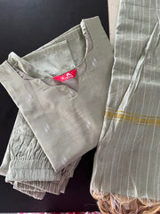 AS091 Butter Silk Kurta Set (Top dupatta pant )