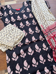 T354 Ananya - Cotton Hand-block Printed Kurta Set