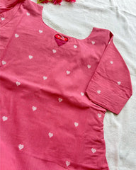 T057 Pink Heart Cotton Handloom Co Cord