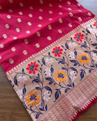 T092 Rani Pink - 2 Banaras Cotton Kurta Set