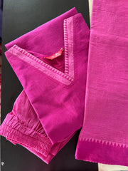 AS092 Handloom cotton Kurta Set (Top dupatta pant )
