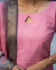T323 Pinky Pichwai Kurta Set (Top-Dupatta)