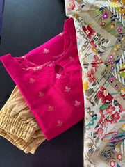 AS094 Slub Silk Kurta Set (Top dupatta pant )