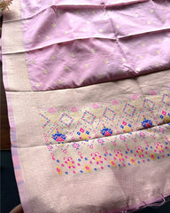 T200 Gulabi Banaras ArtSilk Kurta Set (Top-Dupatta)