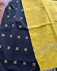 T177 Black Gold Pure Handloom Cotton Kurta Set