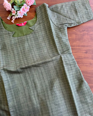 T119 Green - Kota Banaras Kurta set (Top-Dupatta)