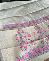 T102 Banaras cotton kurta set (Top-Dupatta)