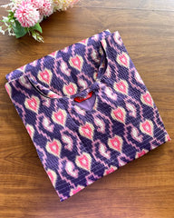 T184 Violet Chanderi Silk Kurta