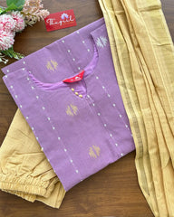 T142 Mauve Handloom Cotton Kurta Set