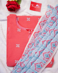 T171 Coral Breeze Kurta Set (Top-Dupatta)