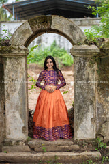 T501 Indhu (Orange) - Top & Skirt / Maxi