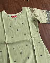 T301 Pastel Green Grace Kurta Set (Top-Dupatta)