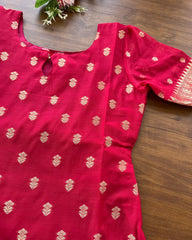 T092 Rani Pink - 2 Banaras Cotton Kurta Set