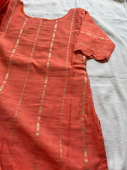 T087 Luxe - Peach Bloom Silk Kurta Set