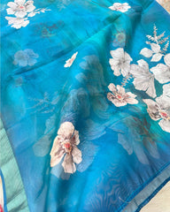 T035 Peacock organza kurta set