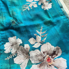 T053 Peacock linen kurta set